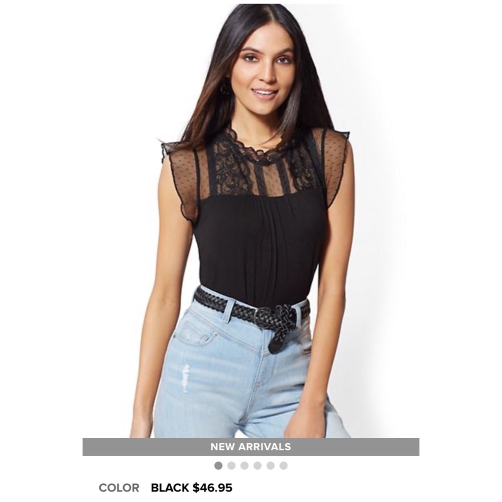 Lace Top Bubble Hem Blouse